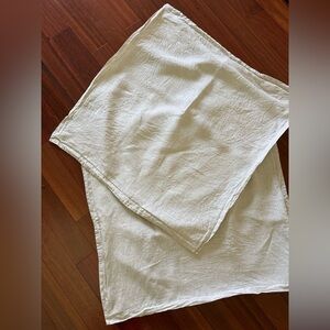 CB2 Flax Linen Shams (2) Euro Cream Wheat 26x26 In